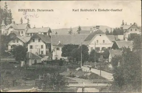 Ansichtskarte Birkfeld Steiermark Karl Reithofer's Einkehr-Gasthof 1924