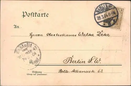 Ansichtskarte  ABITURIENTENKOMMERS nach Examen 2 Bild 1904 gel. Stempel Berlin