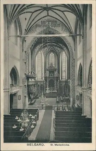 Postcard Belgard an der Persante Białogard St. Marienkirche - Altar 1916