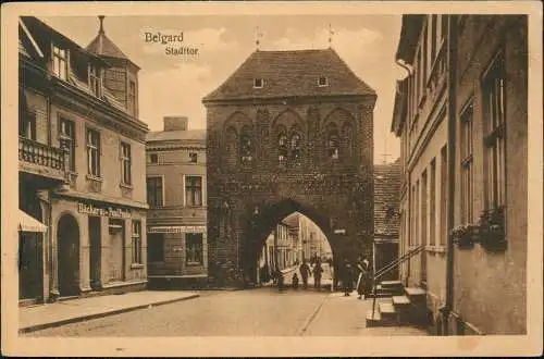 Belgard an der Persante Białogard Stadttor - Bäckerei Paul Papka 1922