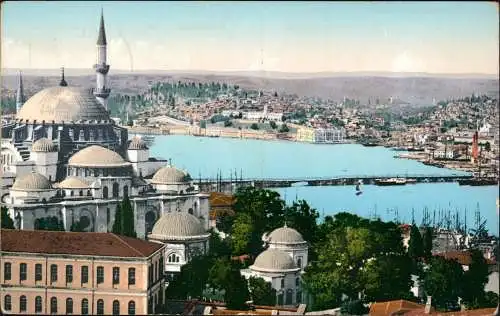 Istanbul  Constantinople Blick über die Stadt 1917  gel. Feldpoststempel