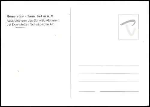 Ansichtskarte Donnstetten Römerstein - Turm 874 m ü. M. 1988