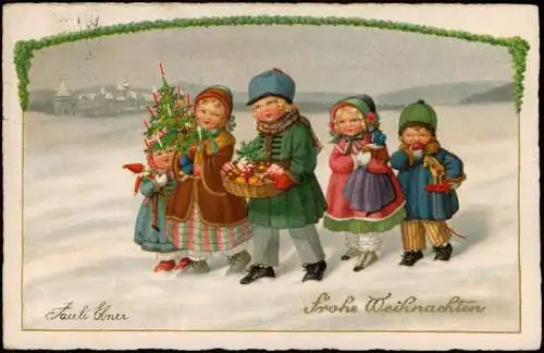 Weihnachten - Christmas Kinder mit Weihnachtsbaum und Geschenken 1939