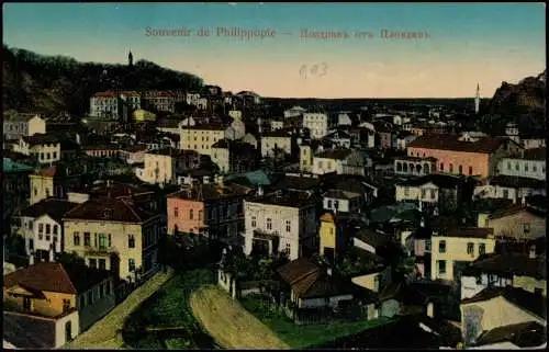 Postcard Plowdiw Пловдив Stadtpartie 1918  gelaufen