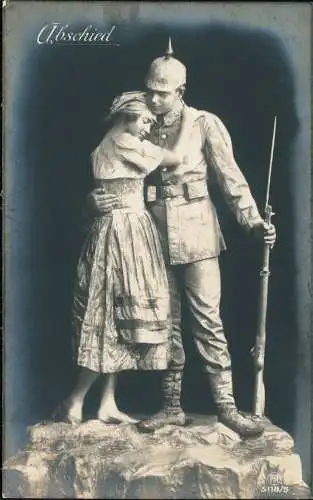 Militär 1.WK (Erster Weltkrieg) Abschied Soldat  Frau 1916  Feldpost Ingolstadt