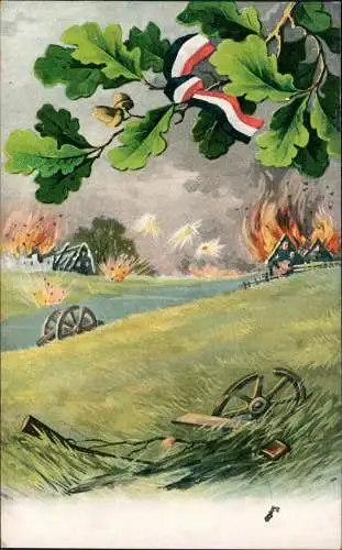 Ansichtskarte  Militär 1.WK (Erster Weltkrieg) Krieg Eichenlaub Band 1916