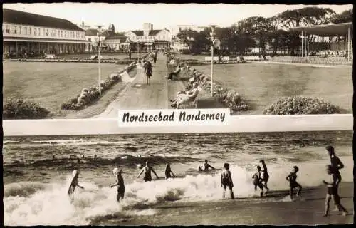 Ansichtskarte Norderney 2 Bild: Strandleben, Konzertplatz 1961