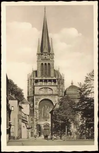 Ansichtskarte Aachen Dom mit Taufkapelle - Straße 1959