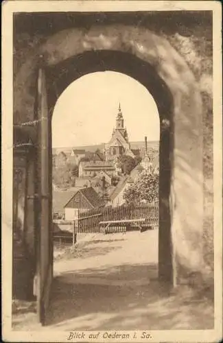 Ansichtskarte Oederan  Stadt 1917  gel. Feldpost Hohenstein Ernstthal