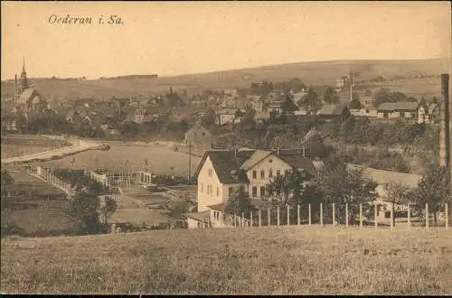 Ansichtskarte Oederan Villa, Straße, Stadt 1914