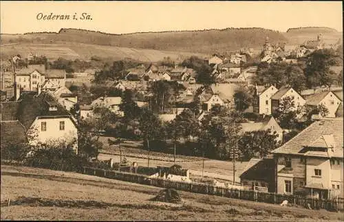 Ansichtskarte Oederan Partie an der Stadt 1923