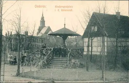 Ansichtskarte Oederan Kinderspielplatz i. d. Unterstadt. 1906