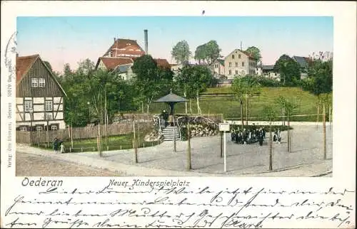 Ansichtskarte Oederan Neuer Kinderspielplatz Unterstadt 1904