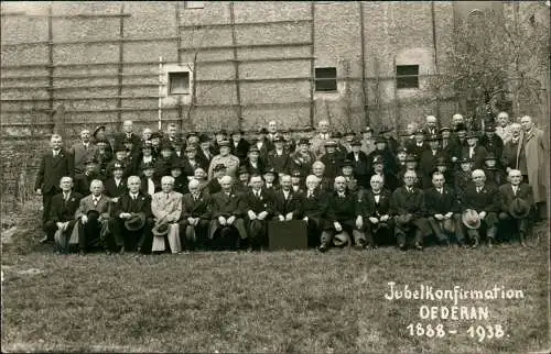 Ansichtskarte Oederan Jubelkonfirmation 50 Jahre Gruppenbild 1938