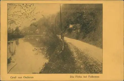 Ansichtskarte Oederan Die Flöha bei Falkenau 1924