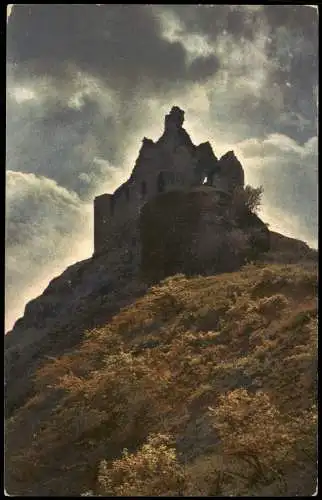 Ansichtskarte  Stimmungsbild: Burg Wolkenspiel Lichtspiel Photochromie 1912