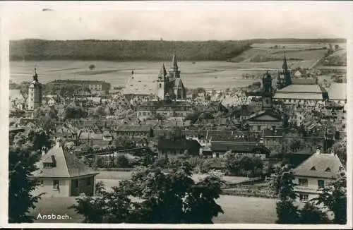 Ansichtskarte Ansbach Blick auf die Stadt - Fotokarte 1929