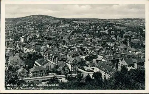 Ansichtskarte Stuttgart Blick v. d. Neuen Weinsteige 1940