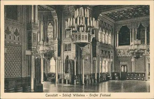 Ansichtskarte Cannstatt-Stuttgart Schloß Wilhelma Großer Festsaal 1918