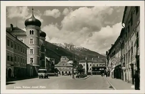 Ansichtskarte Lienz Franz Josef Platz, Bus, Cafe Zentral 1933