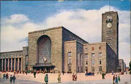 Ansichtskarte Stuttgart Hauptbahnhof - Künstlerkarte 1926