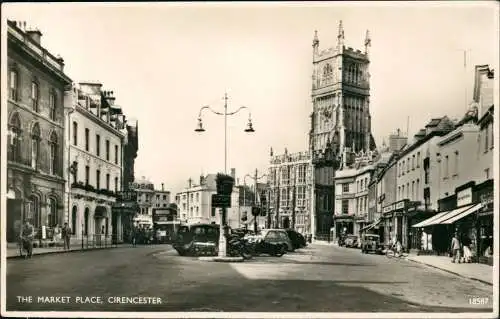 Postcard Cirencester Marktplatz Market Place - Autos 1953