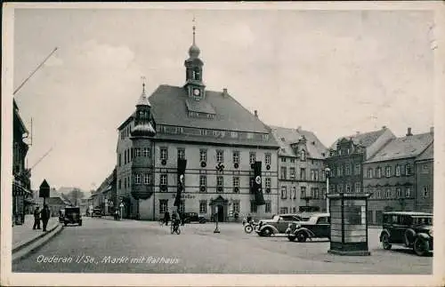 Oederan Marktplatz, Propagandaschmuck - Telefonzelle Straße 1941