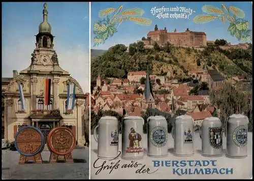 Kulmbach Mehrbildkarte Gruss aus der BIERSTADT (Motiv Bier-Krüge) 1970