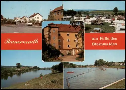 Krummennaab Mehrbildkarte mit Campingplatz Freibad Wanderwege 1984
