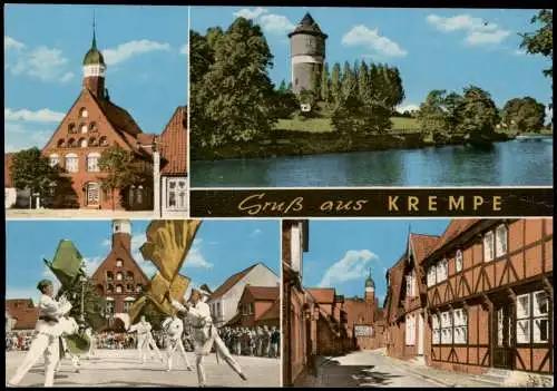 Krempe (Kr. Steinburg) Gruß aus (Mehrbild-AK Ortsansichten, Festgruppe) 1970