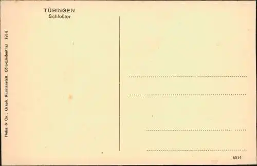 Ansichtskarte Tübingen Schloßtor 1914