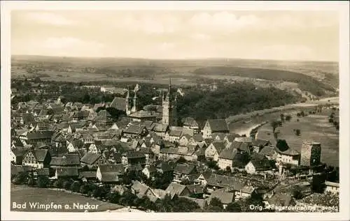 Ansichtskarte Bad Wimpfen Luftbild Innenstadt 1940
