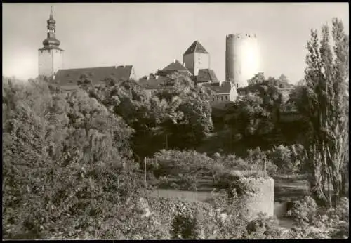 Ansichtskarte Querfurt Burgkirche und Dicker Heinrich 1972/1985