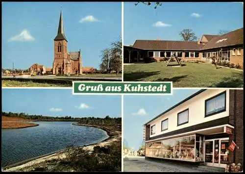 Kuhstedt-Gnarrenburg 4 Bild: Kirche, Kindergarten, Geschäft 1979