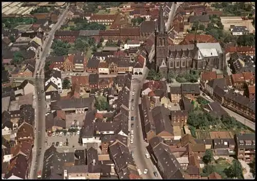 Hüls-Krefeld Crefeld Stadtteilansicht v. Flugzeug aus, Luftaufnahme 1980