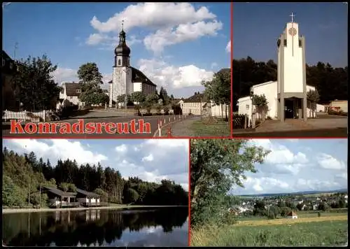 Konradsreuth Mehrbildkarte u.a. Kirche Marktplatz Freizeitanlage Steinberg 1995