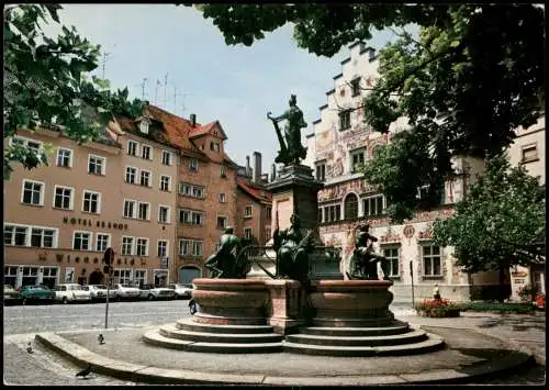 Lindau (Bodensee) Blick zum Rathaus, Hotel Seehof mit Wienerwald Gaststätte 1980