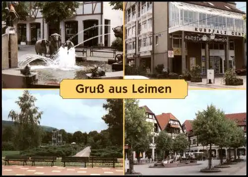 Leimen (Baden) Mehrbild Georg-Brunnen Kurpfalz Centrum Freibad Georgiplatz 1990