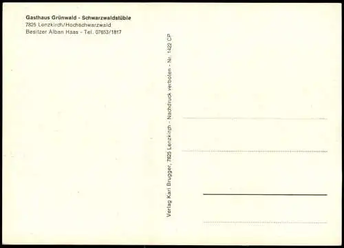 Lenzkirch Panorama-Ansicht (Gasthaus Grünwald Schwarzwaldstüble) 1975