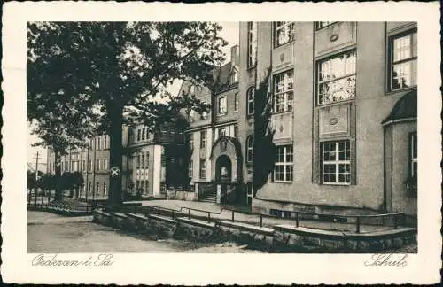 Ansichtskarte Oederan Partie an der Schule 1928