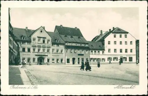 Ansichtskarte Oederan Altmarkt 1928