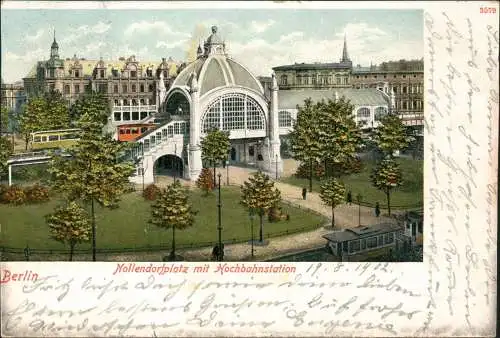 Ansichtskarte Schöneberg-Berlin Nollendorfplatz mit Hochbahnstation 1902