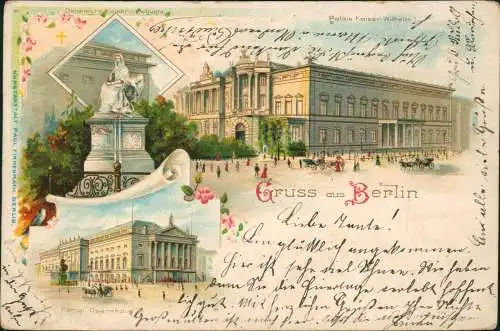 Berlin Palais Kaiser Wilhlem,  Opernhaus, Denkmal Kaiserin Augusta 1899