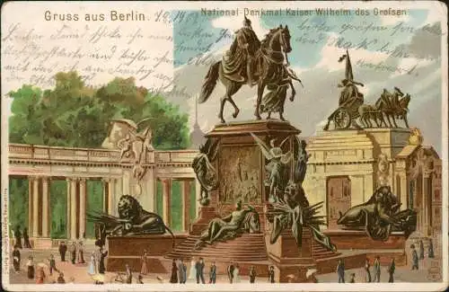 Ansichtskarte Mitte-Berlin Nationaldenkmal Kaiser Wilhelm des Grossen 1902