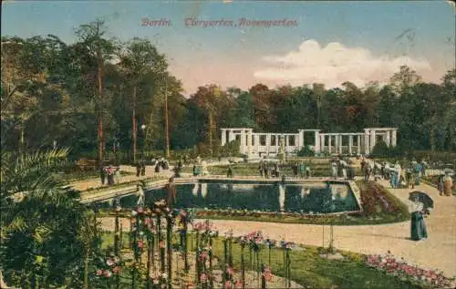 Ansichtskarte Tiergarten-Berlin Tiergarten, Rosengarten 1921