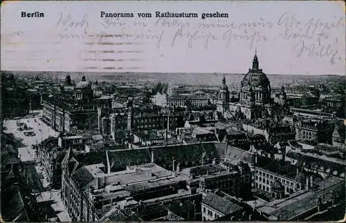 Ansichtskarte Berlin Panorama vom Rathausturm 1917