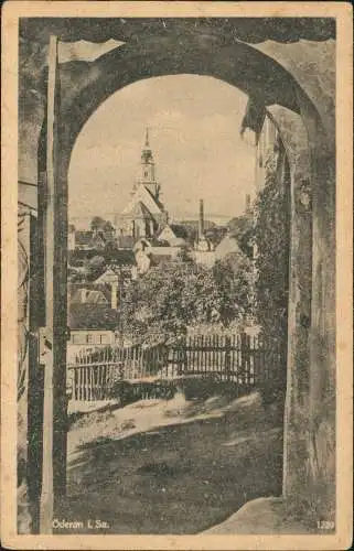 Ansichtskarte Oederan Durchblick auf die Stadt - Fotokarte 1939