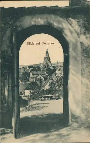 Ansichtskarte Oederan Durchblick auf die Stadt 1910