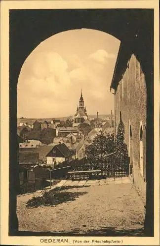 Ansichtskarte Oederan Von der Friedhofspforte. 1910