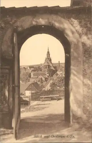 Ansichtskarte Oederan Durchblick auf die Stadt 1910
